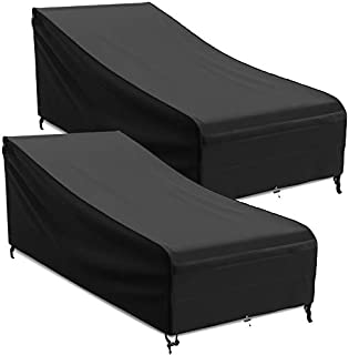 MR. COVER 86 inch Outdoor Chaise Lounge Cover, Waterproof Patio Furniture Cover for Lounge Chair, Durable and Sturdy Fabric, All Weather Protection, Large, 2 Pack