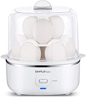 SimpleTaste Automatic Electric Cooker for Hard or Soft Boiled, Poached Eggs, Omelets and Steamed Foods, 2 Tiered, 10 Capacity, White