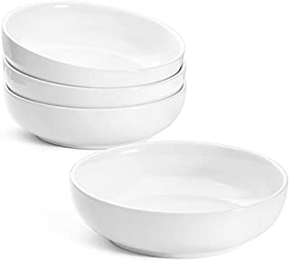 LE TAUCI Pasta Bowls 45 Ounce, Ceramic Salad Bowl, Large Serving Bowl Set - Set of 4, White