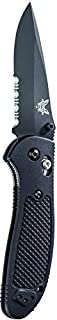 Benchmade - Griptilian 551 Knife with CPM-S30V Steel, Drop-Point Blade, Serrated Edge, Coated Finish, Black Handle