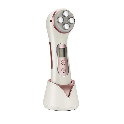 Karloz 5 in1 Multifunctional Facial Massager High Frequency Skin Tightening EMS Colorful LED Light Therapy Skin Toning Machine for Face Lift Wrinkle Remover Anti-aging