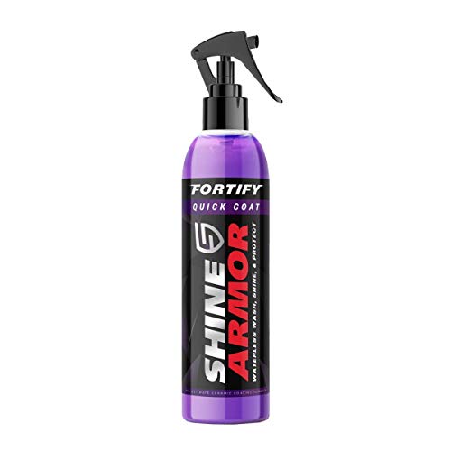 SHINE ARMOR Fortify Quick Coat - Ceramic Coating - Car Wax Polish Spray - Waterless Car Wash & Wax - Hydrophobic Top Coat Polish & Polymer Paint Sealant Detail Protection