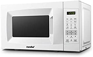 COMFEE' EM720CPL-PM Countertop Microwave Oven with Sound On/Off, ECO Mode and Easy One-Touch Buttons, 0.7Cu.Ft/700W, Pearl White