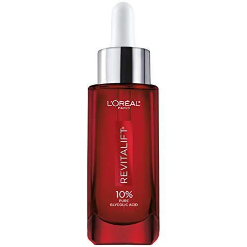 Glycolic Acid Peel Serum for Skin, L'Oreal Paris Revitalift Derm Intensives 10% Pure Glycolic Acid Serum | Dark Spot Corrector, Even Tone, Reduce Wrinkles, Exfoliator With Aloe, Hydrates, 1 Oz