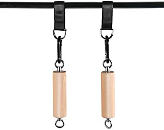 letsgood Wooden Pull Up Climbing Hold Grips - 1 Pair Hand Grips Strengthener Exerciser Training Tools for Grip Strength, Kettlebells, Workout, Bouldering, Ninja Warrior