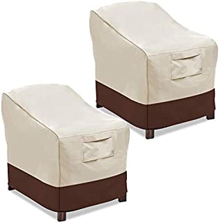 Vailge Patio Chair Covers, Lounge Deep Seat Cover, Heavy Duty and Waterproof Outdoor Lawn Patio Furniture Covers ( 2 Pack - Large, Beige & Brown) .