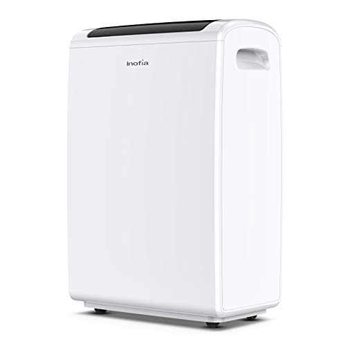 Inofia 70 Pint Dehumidifiers for Basements Bathroom Garage Large Room up to 4,000 Sq Ft, Portable Home Dehumidifier with Drain Hose/Laundry Mode/Caster Wheels/7.4 Pints(3.5 litres) Water Reservoir