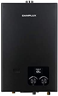 Camplux 2.64 GPM Residential Indoor Tankless Water Heater,On-Demand Instant Water Heater with Fahrenheit Digital Display, Liquefied Propane Gas Water Heater for Small Homes, Apartments Use,Black