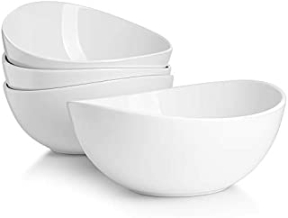 Sweese 104.101 Porcelain Bowls - 42 Ounce for Salad, Fruits and Popcorn - Set of 4, White