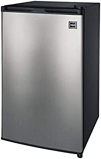 RCA RFR322-B 3.2 Cu Ft Single Door Mini Fridge with Freezer RFR322, Platinum, Stainless Steel