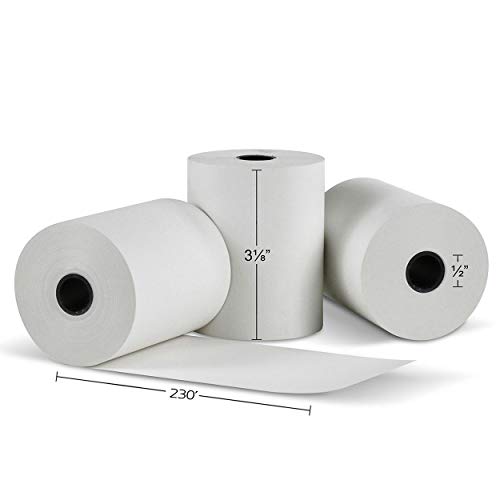 (5 PoS Rolls) 3 1/8 Inch x 230' Paper Premium M244A Thermal Paper thermal, black image receipt printer paper for TM-T88III, TM-T88IV, TM-T88V, TSP100, CT-S300, CT-S2000, M129B, M129C, M244A 109282