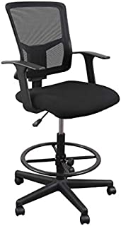 Sit to Stand Drafting Task Stool Chair for Standing Desks with Adjustable Footrest and Armrests (28