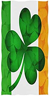 Zaqiwa Lady Hand Towels Ireland Flag with Shamrock Clover Leaves Soft Towel Fingertip Hand Towel for Baby Bathroom Shower Wrap Gym Sport 30x15 Inch Hand Towels for Men