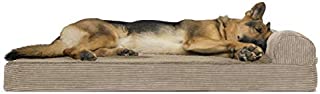 Furhaven Pet Dog Bed | Deluxe Orthopedic Faux Fleece & Corduroy Chaise Lounge Living Room Couch Pet Bed w/ Removable Cover for Dogs & Cats, Sandstone, Jumbo