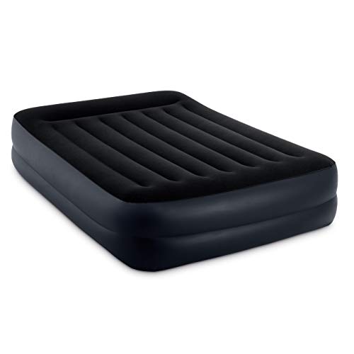 Intex Dura-Beam Series Pillow Rest Raised Airbed w/Built-in Pillow & Internal Electric Pump, Bed Height 16.5