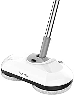 Homitt Electric Spin Power Scrubber, Electric Cordless Mop with 4 Replaceable Microfiber & Reusable Mop Pads for Cleaning Hardwood Floor and Tile