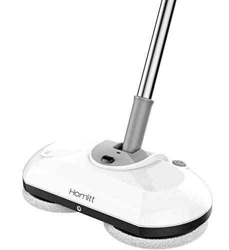 Homitt Electric Spin Power Scrubber, Electric Cordless Mop with 4 Replaceable Microfiber & Reusable Mop Pads for Cleaning Hardwood Floor and Tile