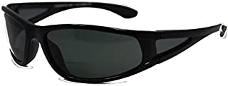 In Style Eyes Del Mar Polarized Wrap Nearly Invisible Line Bifocal Sunglass Readers/Glossy Black/2.50 Strength