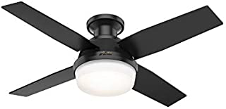 Hunter Dempsey Low Profile Indoor / Outdoor Ceiling Fan with LED Light and Remote Control, 44