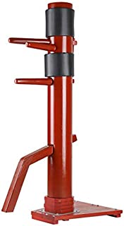 Geniqua Red Wing Chun Wooden Target Base Training Dummy IP Man Martial Arts Traditional