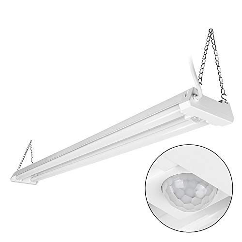 LEONLITE 4ft LED Utility Shop Light, Motion Sensor, 4100lm Linkable Integrated Fixture, 40W, Energy Star & ETL Listed, 5000K Daylight, for Garage, Basement, Workshop