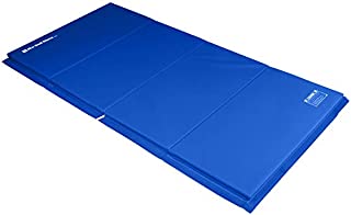 We Sell Mats 4 ft x 8 ft x 2 in Gymnastics Mat, Folding Tumbling Mat, Portable with Hook & Loop Fasteners, Blue