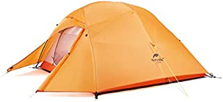 Naturehike Cloud-Up 3 Person Lightweight Backpacking Tent with Footprint - 3 Season Free Standing Dome Camping Hiking Waterproof Backpack Tents(210T Orange)