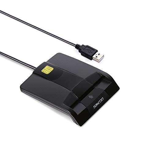 saicoo DOD Military USB Common Access CAC Smart Card Reader, Compatible with Mac Os, Win (Horizontal Version)