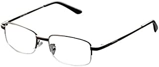 De Ding Metal Half Rim Bifocal Reading Glasses (silver, 2.5 x)