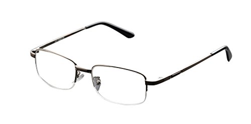 De Ding Metal Half Rim Bifocal Reading Glasses (silver, 2.5 x)