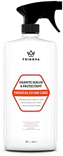 Granite Sealer & Protector - Best Stone Polish, Protectant & Care Product - Easy Maintenance for Clean Countertop Surface, Marble, Tile - No Streaks, Stains, Haze, or Spots - 18 OZ - TriNova