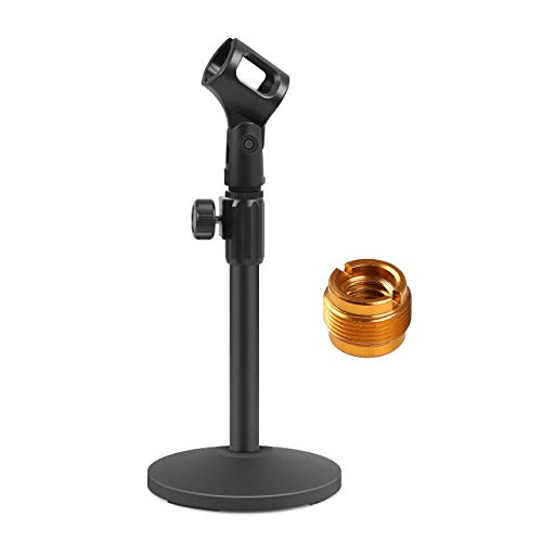 InnoGear Desktop Microphone Stand, Upgraded Adjustable Table Mic Stand with Mic Clip and 5/8