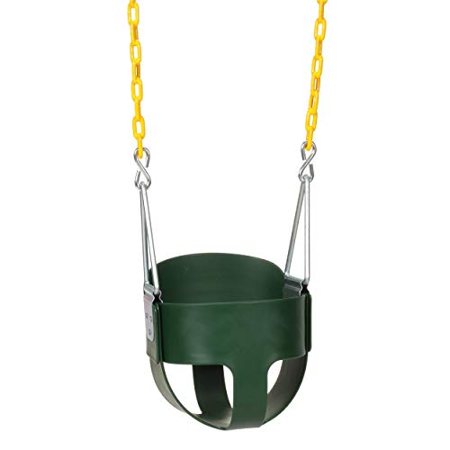 Eastern Jungle Gym Heavy-Duty High Back Full Bucket Toddler Swing Seat with Coated Swing Chains Fully Assembled