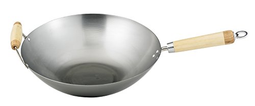 Helen Chen's Asian Kitchen 14-inch Carbon Steel Wok Stir Fry Pan