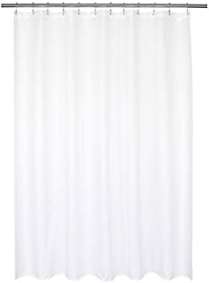 Barossa Design Waterproof Fabric Shower Curtain or Liner Hotel Quality, Machine Washable, White Shower Curtain Liner for Bath Tub, 72x72 Inches