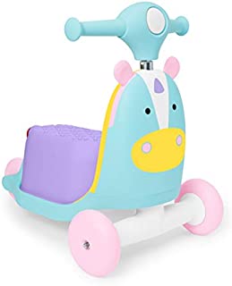 Skip Hop Kids 3-in-1 Ride On Scooter and Wagon Toy, Unicorn