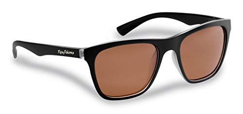 Flying Fisherman Fowey Polarized Sunglasses with AcuTint UV Blocker for Fishing and Outdoor Sports, Crystal-Matte Black Frames/Copper Lenses