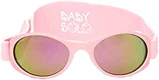 Baby Solo Babyfarer Baby Toddler Sunglasses/Infant Newborn Sunglasses (0-36 months, Matte Pink Frame Rose Gold Mirror Lens)