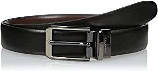 Perry Ellis Men's Perry Ellis Portfolio Men's 2 - Tone Matte and Shine Buckle Reversible Belt, Black/brown, 34