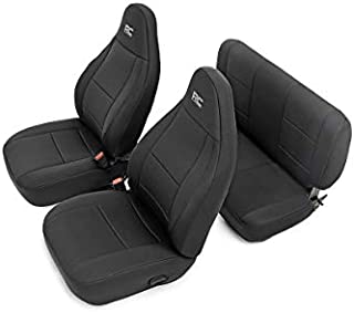 Rough Country Neoprene Seat Covers | (fits) 2003-2006 Jeep Wrangler TJ | 1st/2nd Row | Water Resistant | | 91001