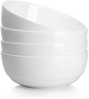 28 Ounce Soup Bowls, White Bowls Set for Rice Pasta Salad Oatmeal, Set of 4