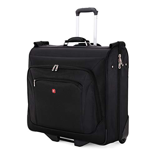 SWISSGEAR Full-Sized Effortless Folding Wheeled Garment Bag | Rolling Travel Luggage | Men's and Women's - Black