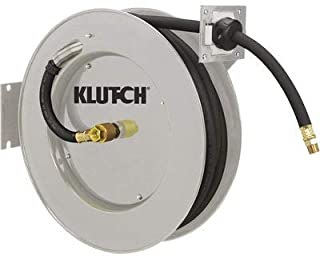 Klutch Auto Rewind Air Hose Reel - With 1/2in. x 50ft. Rubber Hose, Max. 300 PSI