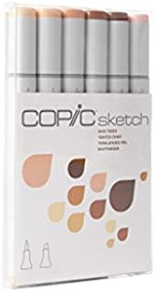 Copic Markers 6-Piece Sketch Set, Skin Tones I