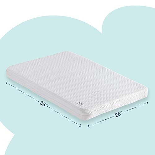 hiccapop Pack and Play Mattress Pad [Dual Sided] w/Firm Side (for Babies) & Soft Memory Foam Side (for Toddlers) | Memory Foam Play Yard Mattress Pad | Playard Mattress Fits Most Pack N Play Playpens