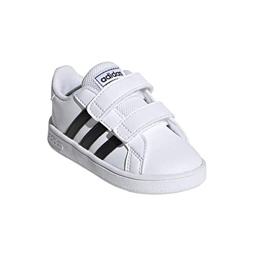 adidas Baby Grand Court Sneaker, Black/White, 8K M US Toddler