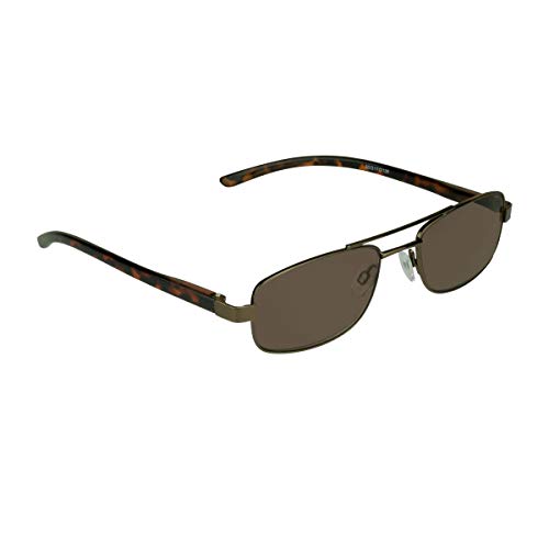 proSPORT Pilot Square Aviator Reading Glasses Tinted Full Lens Sun Readers (Brown, 1.25)