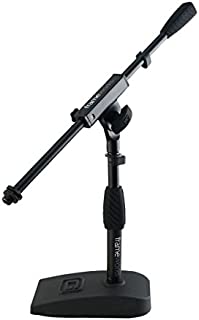 Gator Frameworks Short Weighted Base Microphone Stand with Soft Grip Twist Clutch, Boom arm, and both 3/8