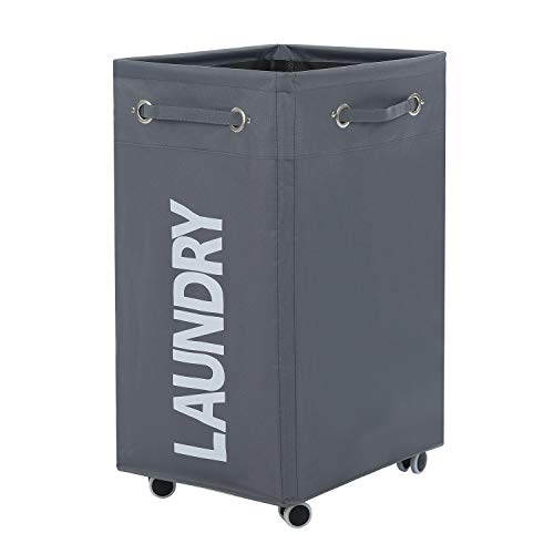 Haundry 86L X-Large Collapsible Laundry Hamper with Wheels, Waterproof Rolling Clothes Hamper Basket Bin for Dirty Clothes Storage