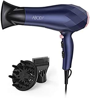 Abody 1875W Professional Hair Dryer, Negative Ion Blow Dryer 2 Speed and 3 Heat Setting, Quick Dry Light Weight Low Noise Hair Dryers with Diffuser & Concentrator & Comb